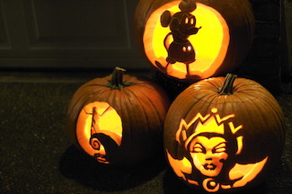 Halloween pumpkins including Mickey Mouse & Jack Skellington